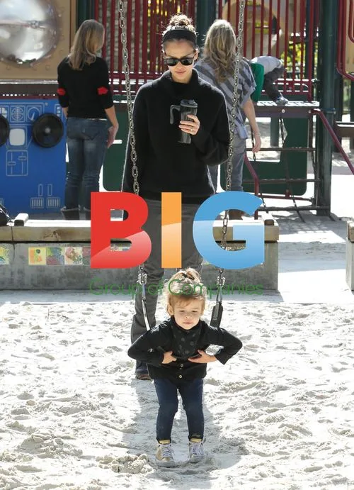 Jessica Alba and family at the park