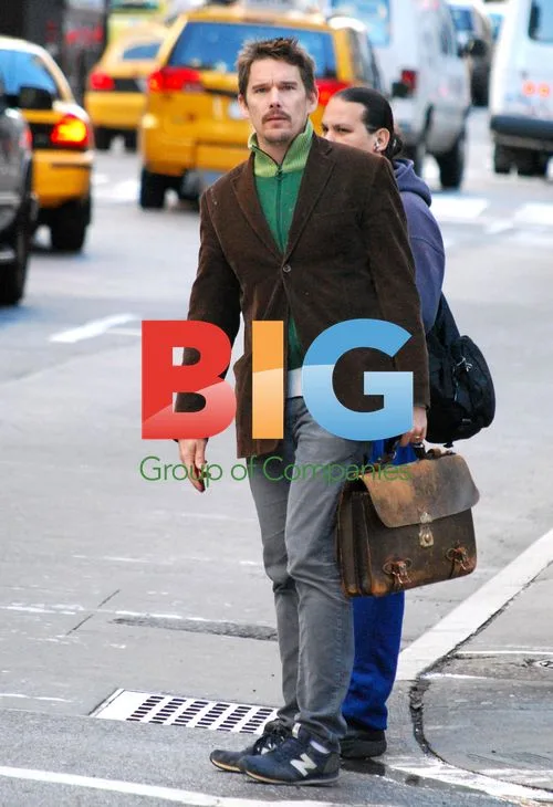 Ethan Hawke Waiting in Midtown Manhattan