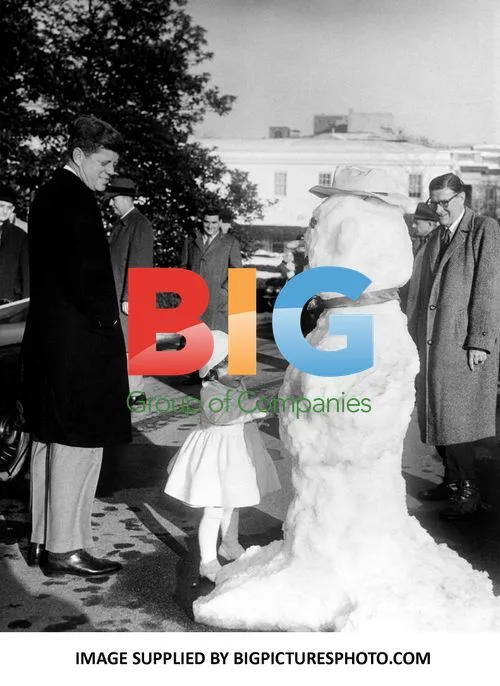 JFK and Caroline with Snowman