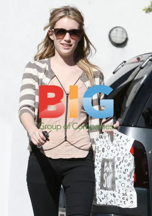 Emma Roberts shops and visits Drybar