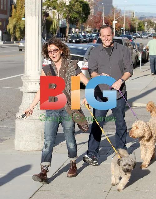Jennifer Grey Walking Dogs in Brentwood