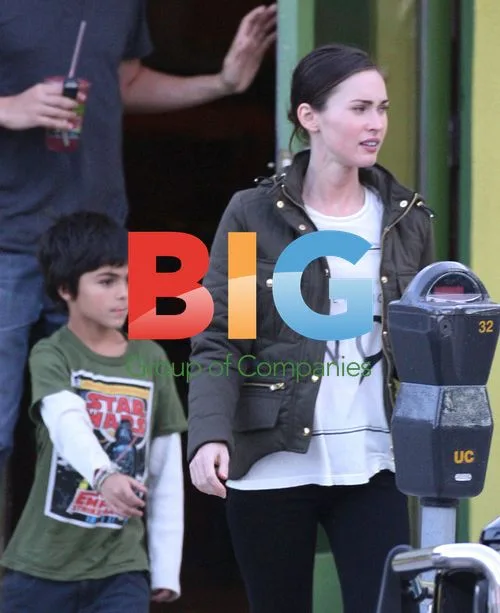 Megan Fox and stepson at organic caf