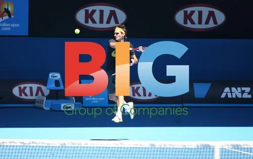 Roger Federer training at Australian Open