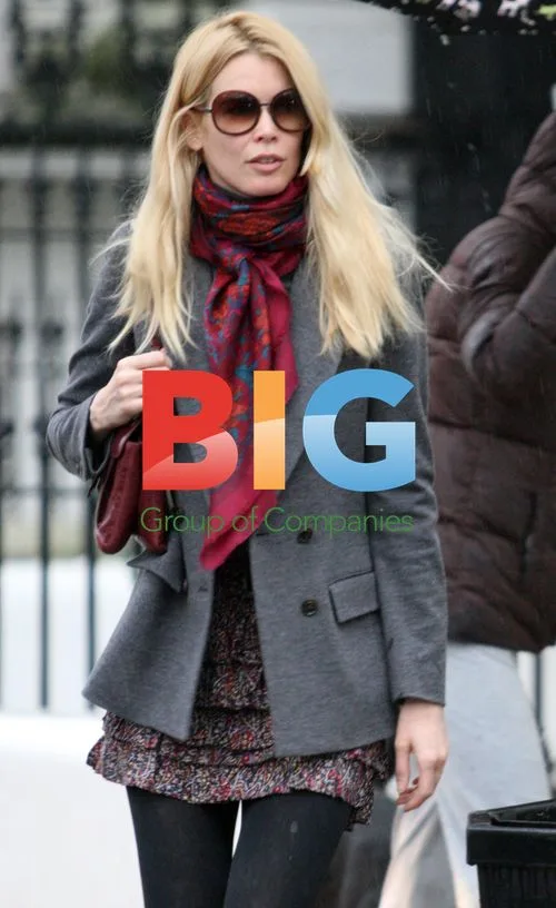 Supermodel Claudia Schiffer on London school run