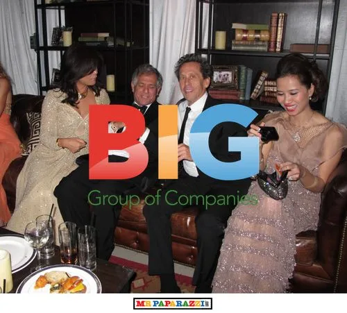 Lea Moonves, Julie Chen, and Brian Glazer at Golden Globe Party
