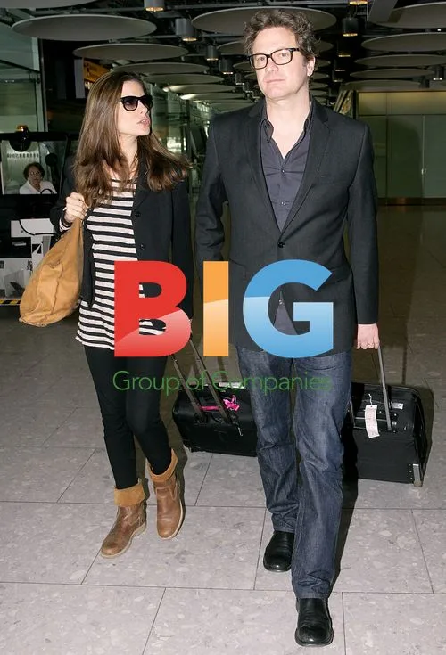 Colin Firth and wife arrive after Golden Globes