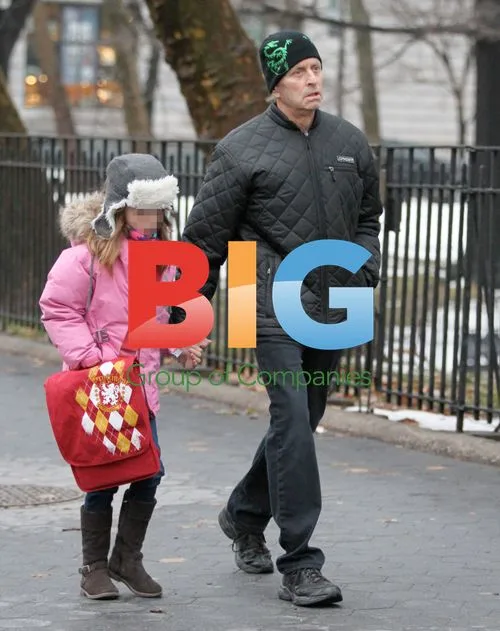 Michael Douglas takes daughter to school