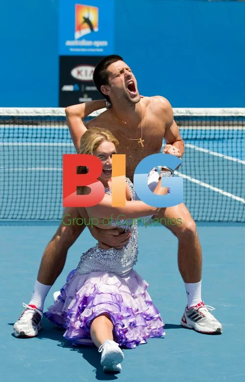 Kym Johnson and Novak Djokovic at 2011 Australian Open