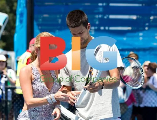 Kym Johnson and Novak Djokovic at Australian Open