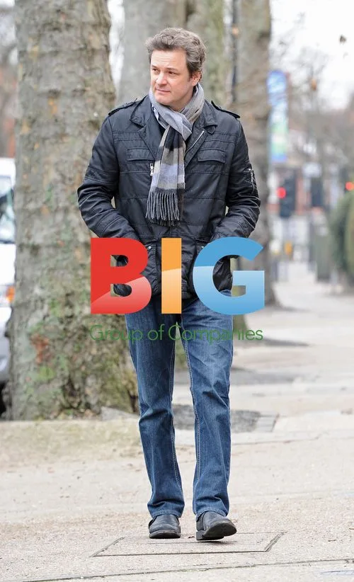 Colin Firth Seen Talking to Friend in London