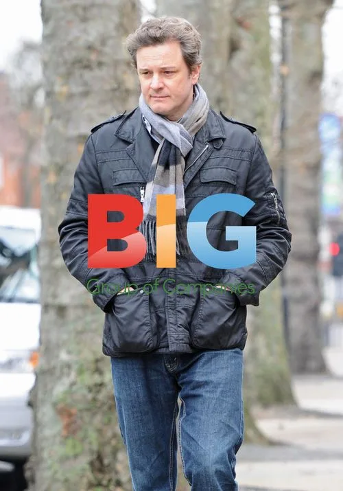 Colin Firth Talking to Friend in London