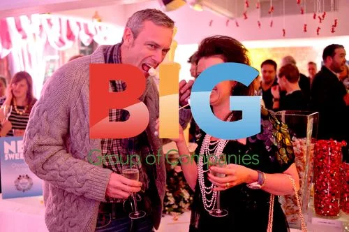 Mark Foster and Karen Hardy at Thorntons 100th Party