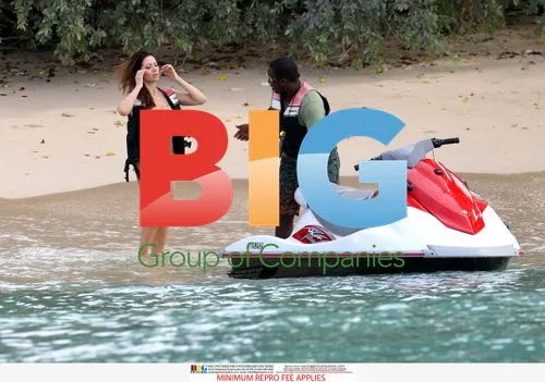 Clare Nasir on Jetski in Barbados