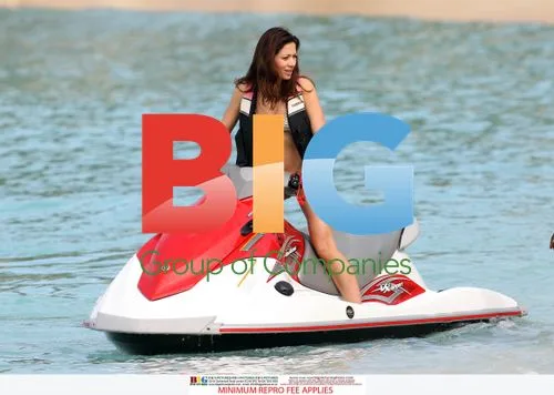 Clare Nasir on Jetski in Barbados
