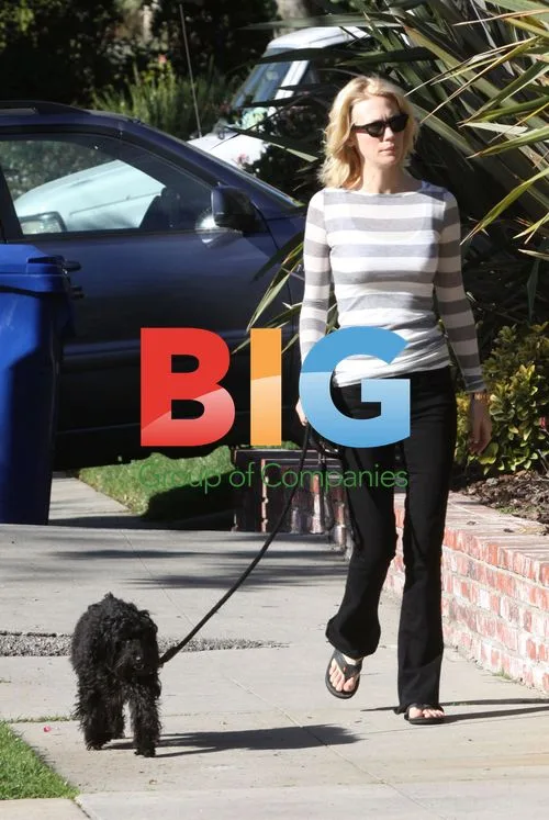 January Jones Walks Dog in Los Feliz