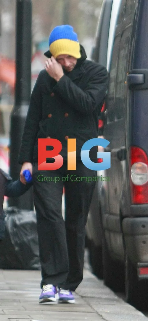 Chris Martin and Kids on Walk with Dog