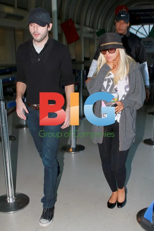 Christina Aguilera and Matthew Rutler at LAX