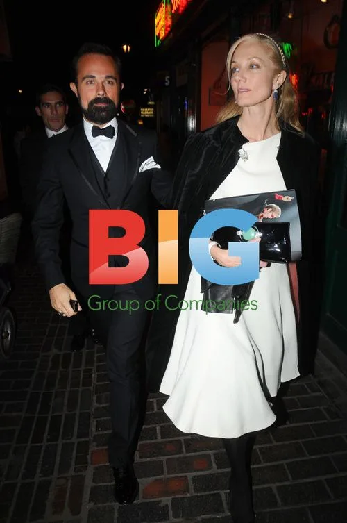 Joely Richardson and Evgeny Lebedev in London