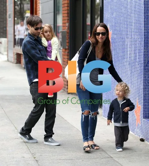 Tobey Maguire and family on walk in LA
