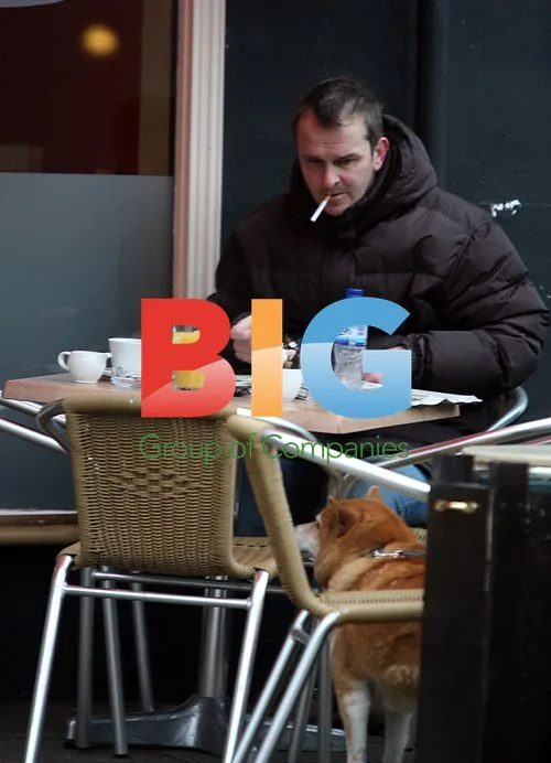 Dietmar Hamann Smokes at Cafe in Cheshire