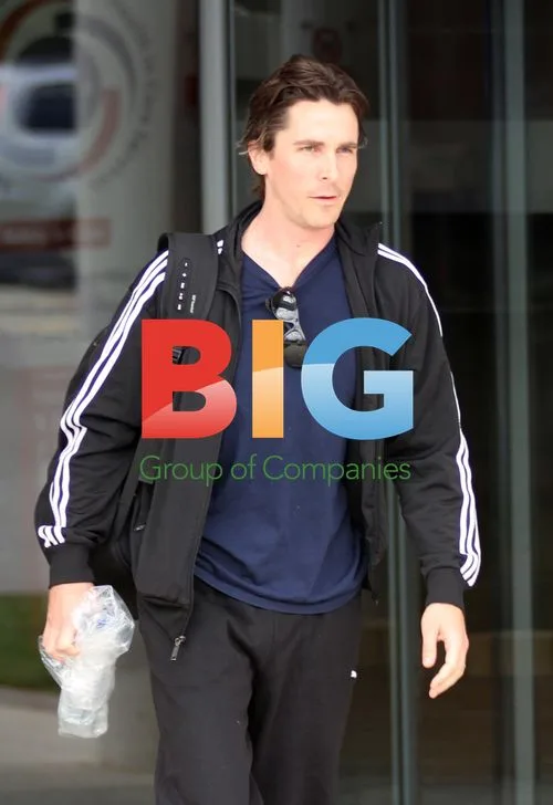Christian Bale Leaving Hotel in Gym Gear