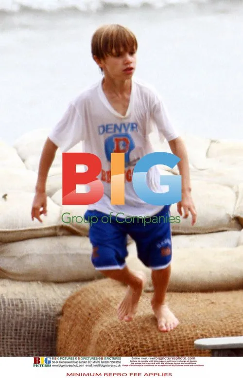 David Beckham with sons at the beach