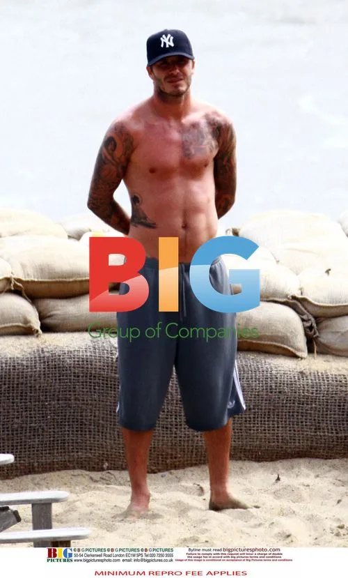 David Beckham with Sons at the Beach