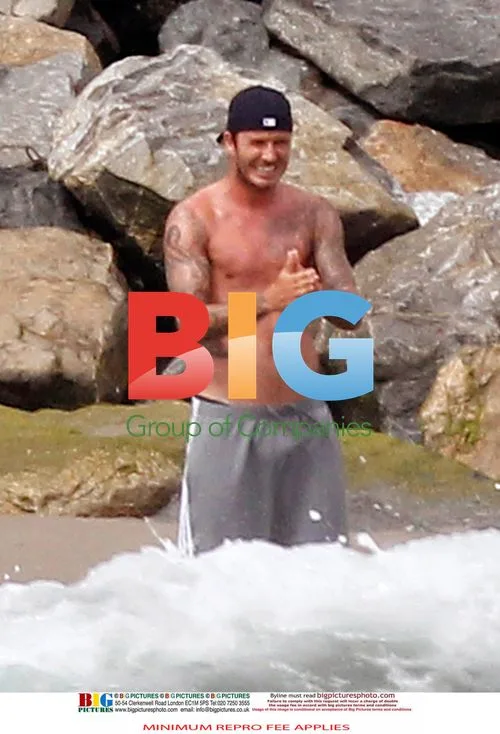David Beckham and Sons at the Beach