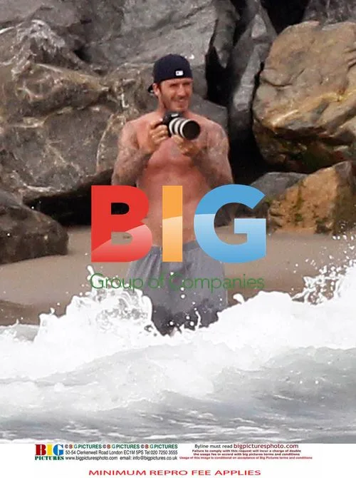 David Beckham with Sons at Beach