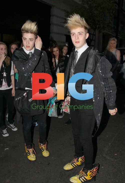 Jedward spotted outside Mayfair Hotel