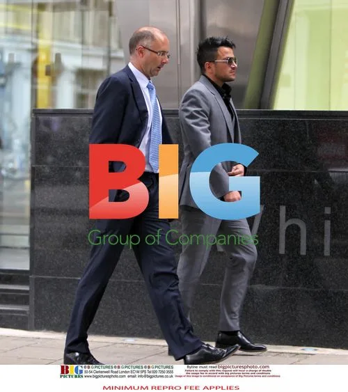 Katie Price and Peter Andre at solicitor's office