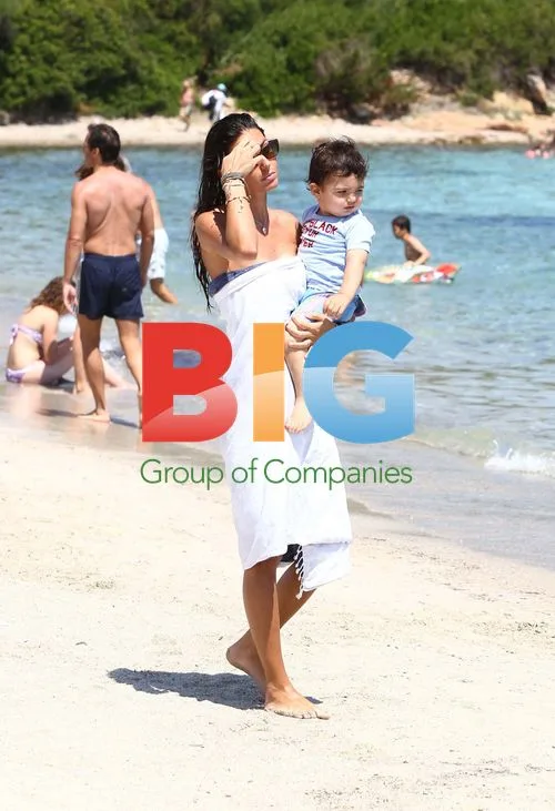 Elisabetta Gregoraci and Son at Beach