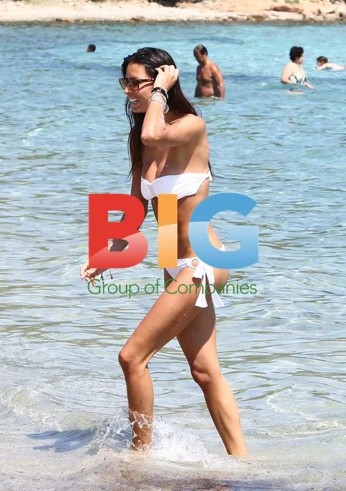 Elisabetta Gregoraci and Son at Beach
