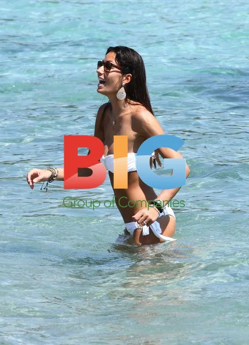 Elisabetta Gregoraci and Son on Beach