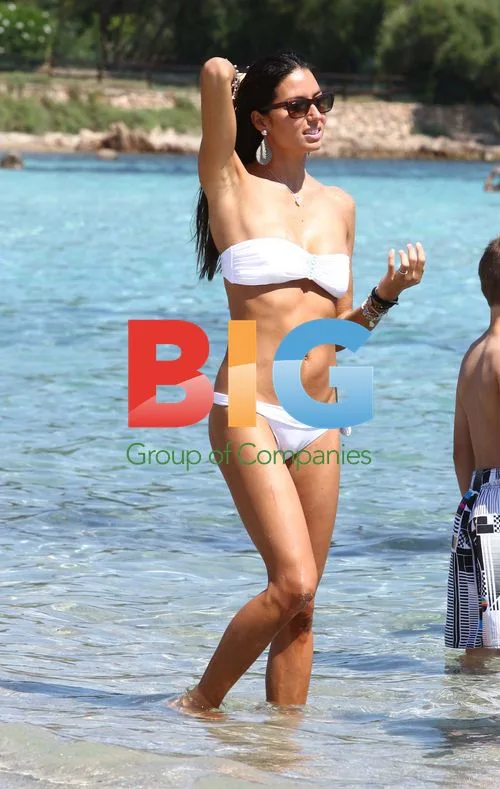 Elisabetta Gregoraci and Son on Beach