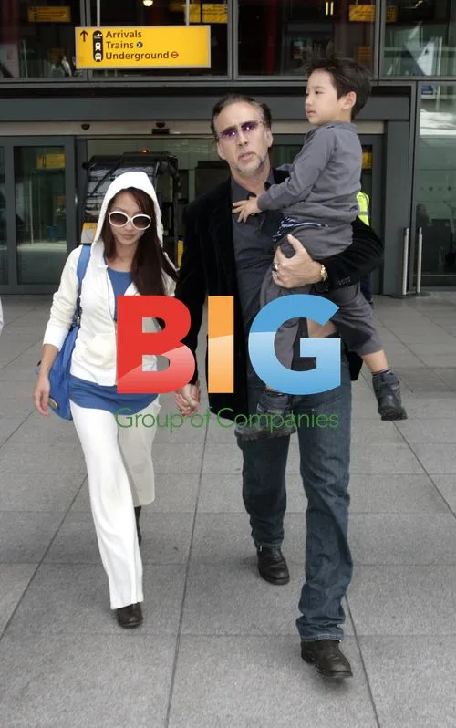 Nicolas Cage Arrives at Heathrow