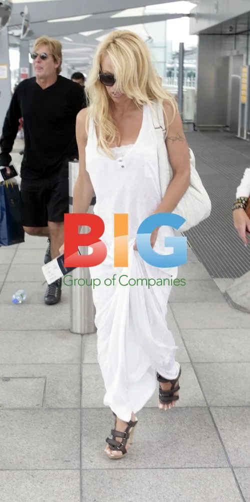 Pamela Anderson Arrives at Heathrow