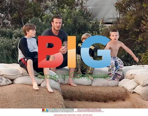 David Beckham Bonds With Sons at Beach