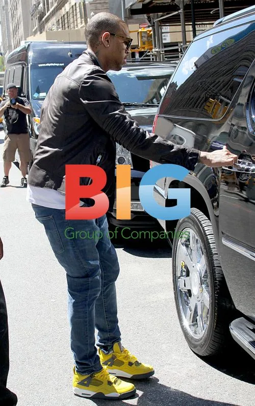 Chris Brown Leaving Hotel in NYC