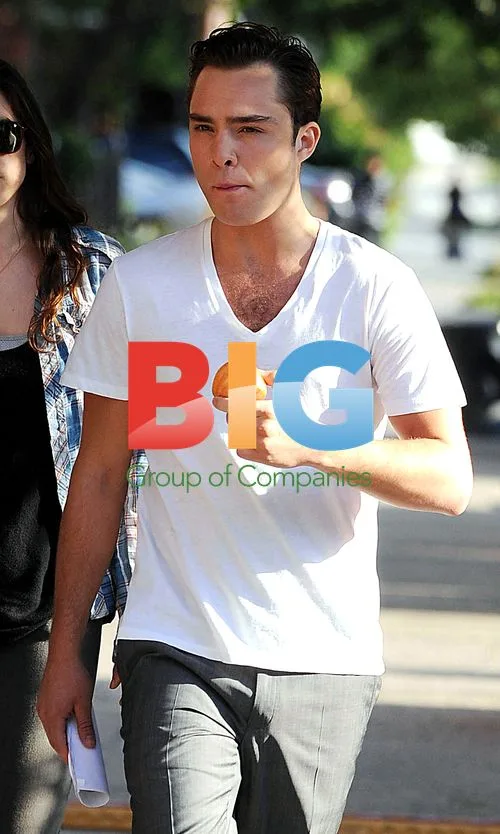 Ed Westwick on Gossip Girl Set