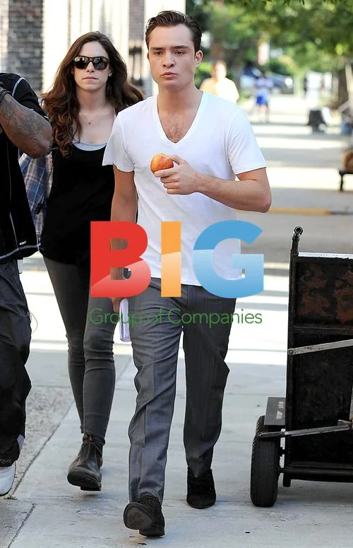 Ed Westwick on Gossip Girl Set