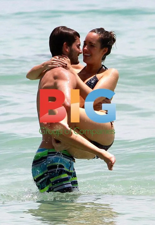 Louise Roe and Josh Slack at the Beach