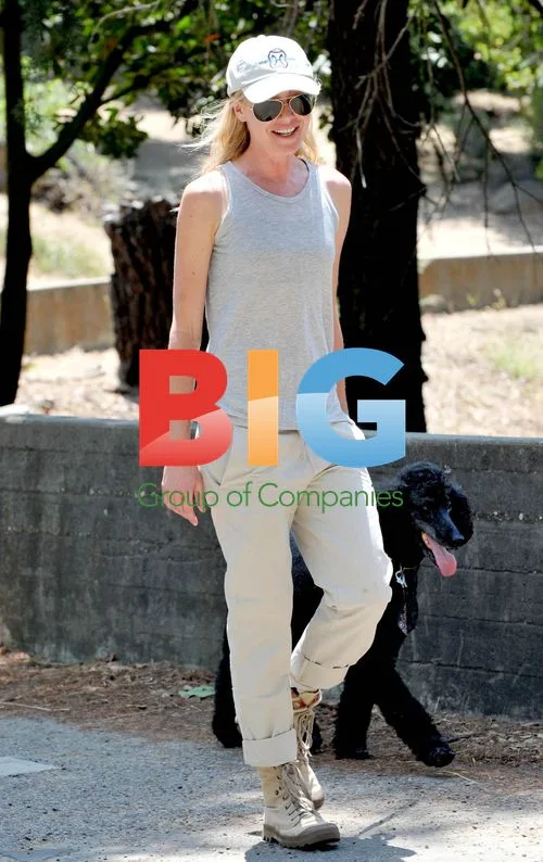 Portia De Rossi Walking Dog in Hollywood Hills