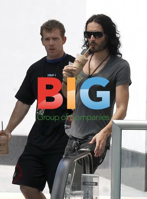 Russell Brand Leaving Gym