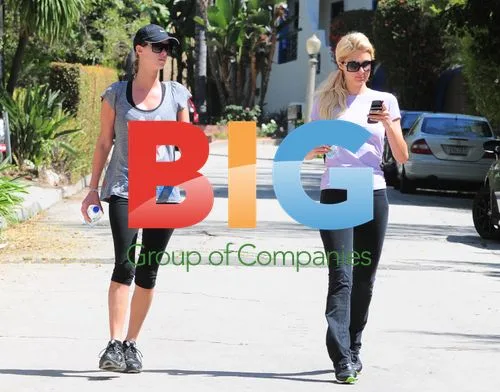 Paris and Nicky Hilton Jogging in LA