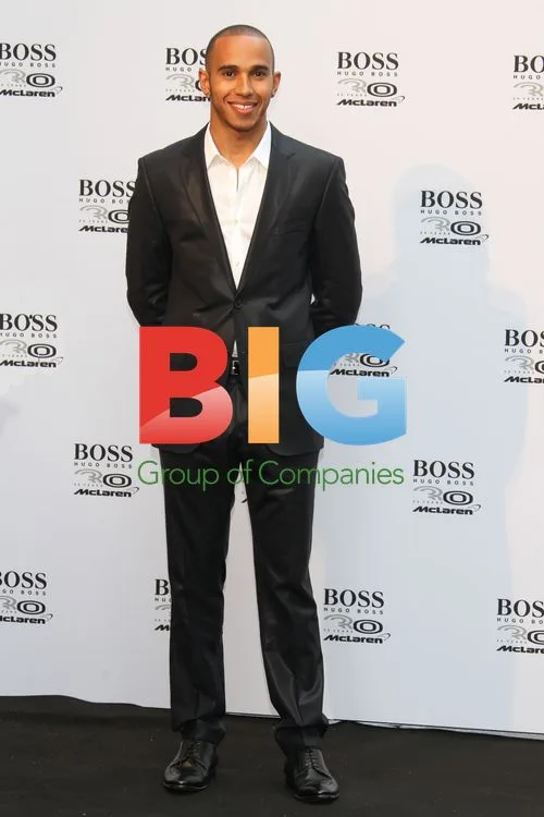 Lewis Hamilton at Hugo Boss Store in Hamburg