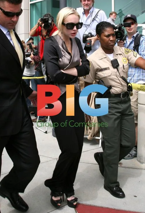 Lindsay Lohan and Lawyer in Court