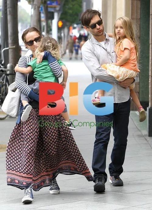 Tobey Maguire and family shopping in LA