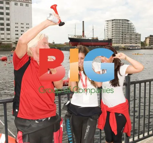 Sir Richard Branson with Michelle Heaton and Stacey Solomon