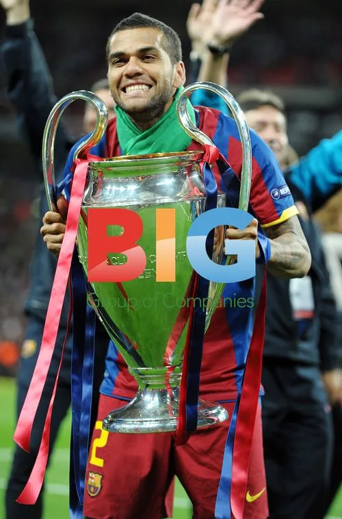 Daniel Alves Celebrates UEFA Champions League Final
